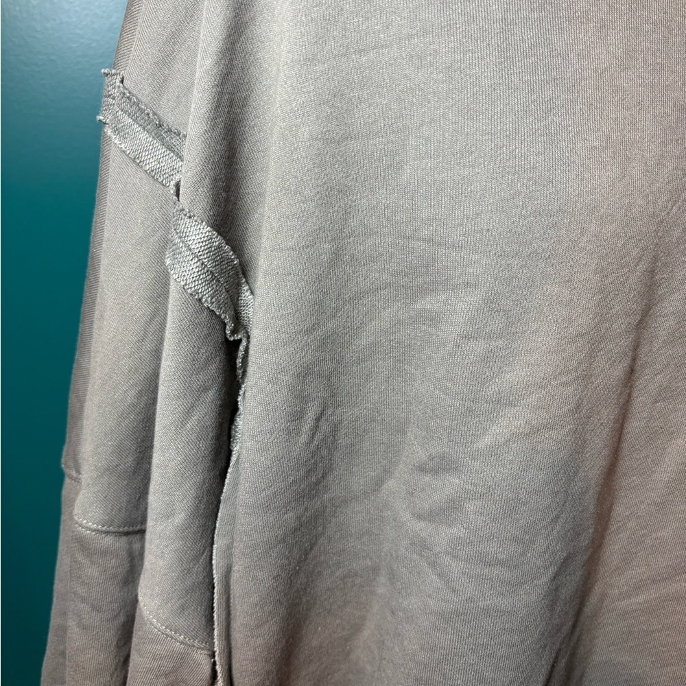 Trendy Queen Gray Green Oversized Sweatshirt - Picture 3 of 5